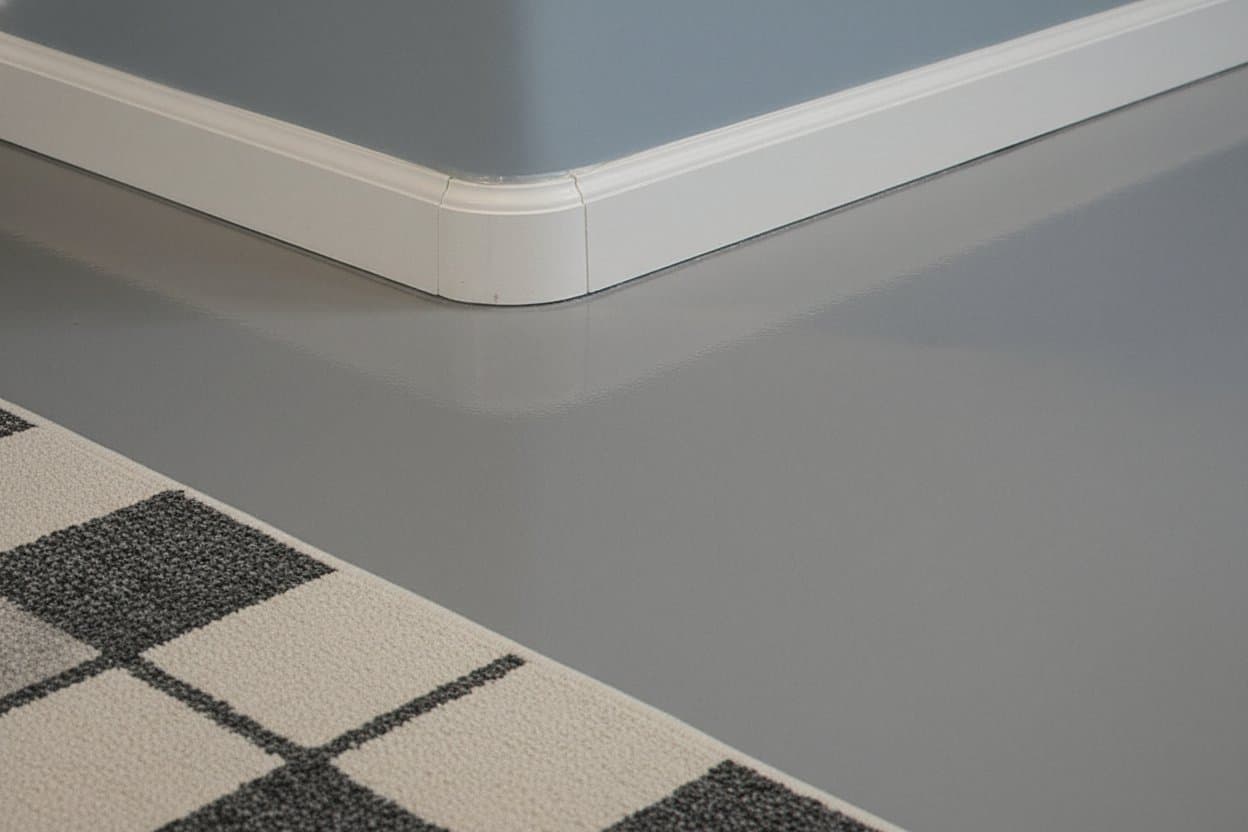 Epoxy edge meeting basement wall