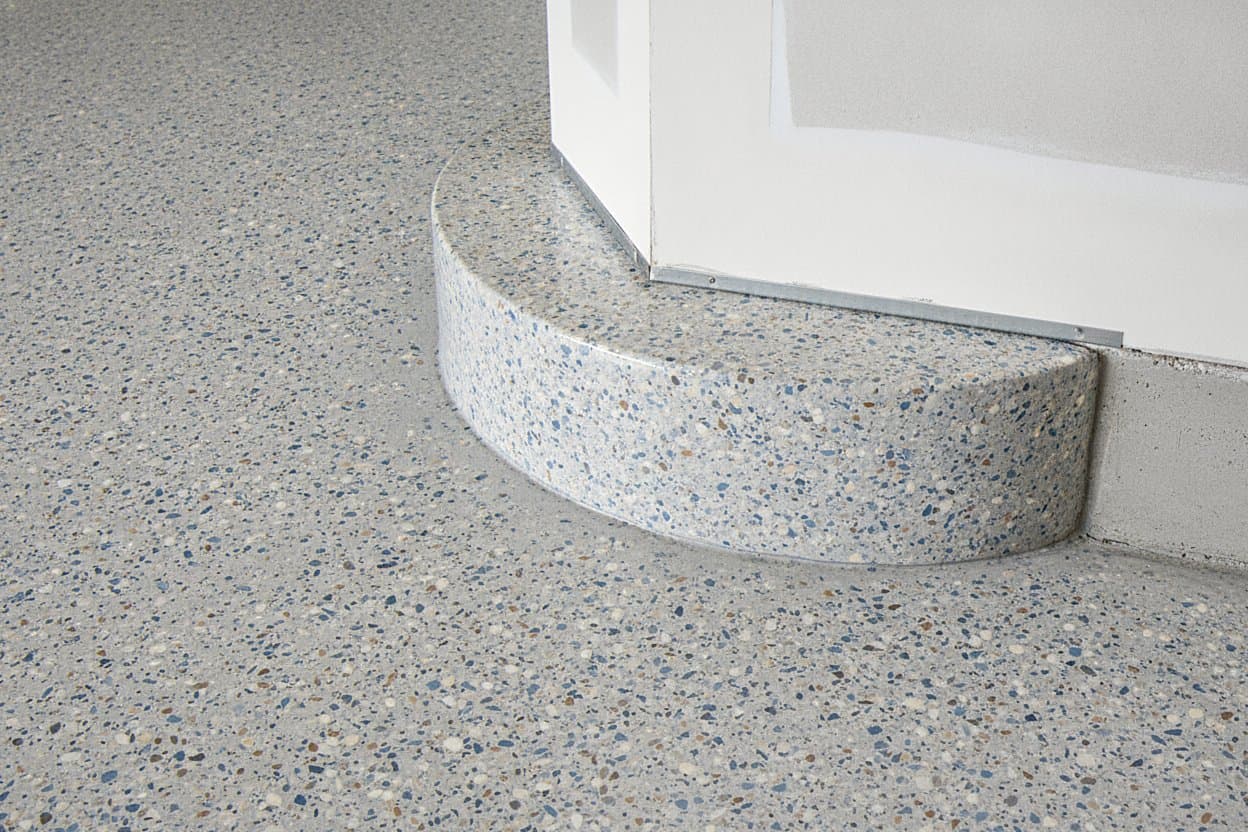 Flake epoxy edge near wall
