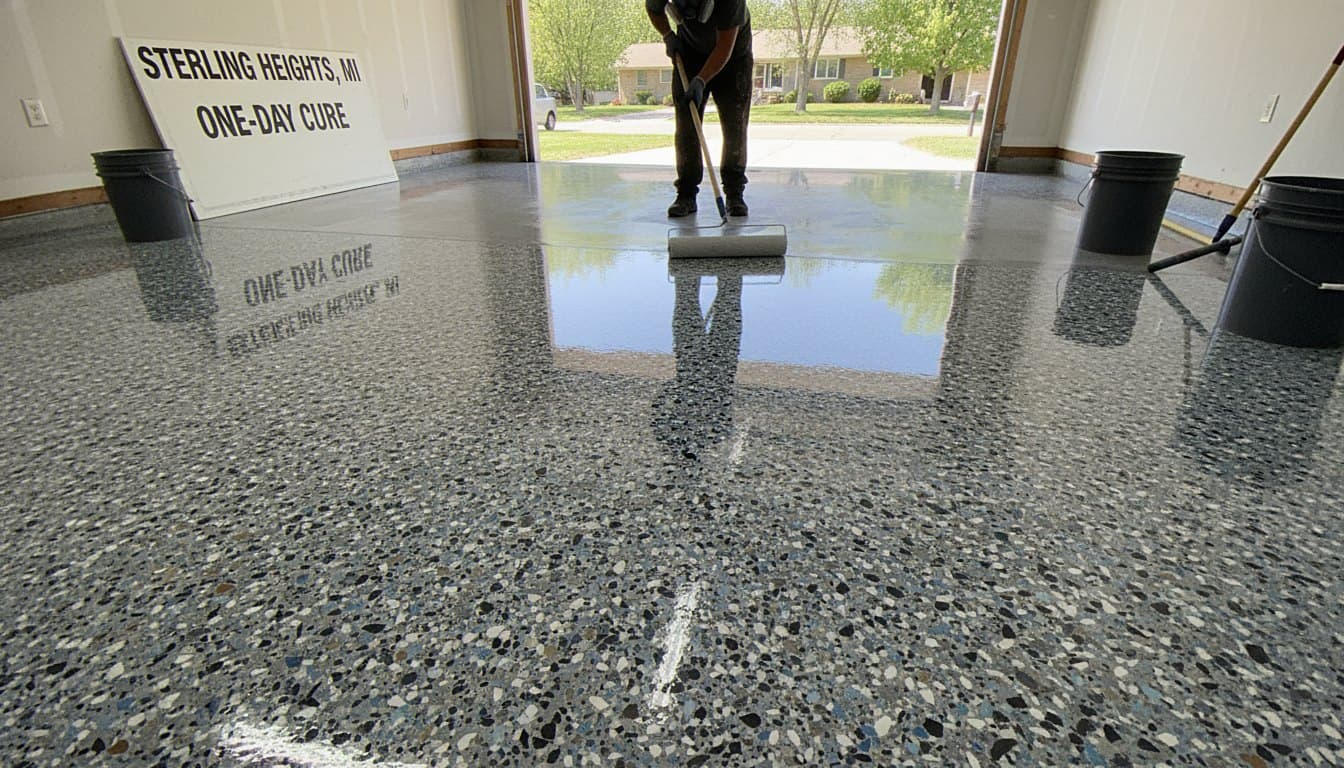 Crystal-clear polyaspartic topcoat on epoxy